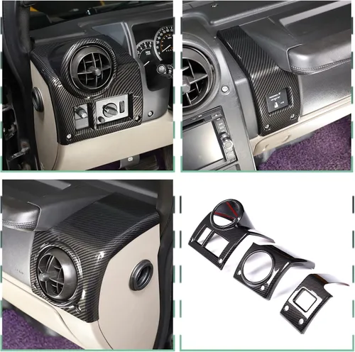 Miniatura 5 de PIUGILH Kit de Acabado de Decoración Interior de 24 Piezas Juego Completo para Hummer H2 2003-2007, Pegatina del Panel de Navegación del Tablero