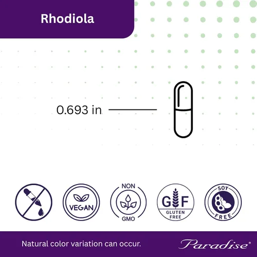 Miniatura 6 de Paradise Herbs Extracto de Rhodiola 500 mg, antioxidante súper potente, ultra puro, vegano, sin OMG, sin gluten, 60 cápsulas vegetarianas