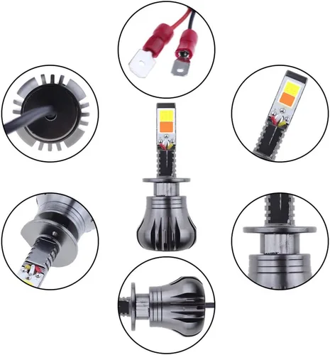 Miniatura 5 de Switchback - Bombillas LED estroboscópicas de destello blancas y rosa púrpura H1 súper brillantes, luz antiniebla o luces de conducción diurna