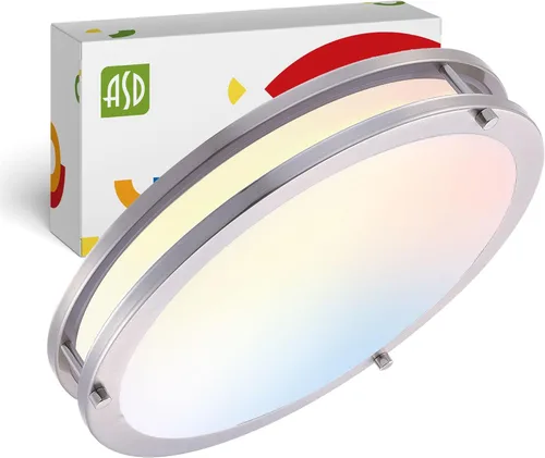 Miniatura 63 de ASD Lámpara LED de techo de montaje empotrado de 18 pulgadas, interruptor de 28 W, 100-277 V, 2750 lúmenes, 3000 K/4000 K/5000 K, regulable, Níquel