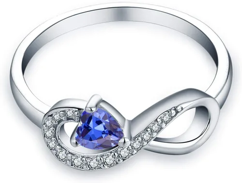 Miniatura 81 de Anillo Jo Wisdomo de compromiso. de plata esterlina, con corazón e infinito, anillo de amistad, para ella