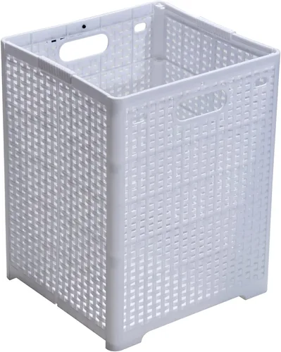 Miniatura 2 de Eslite Cestas de plástico plegables para la ropa sucia de 42 litros, cesta plegable para la ropa, paquete de 2 unidades (blanco)