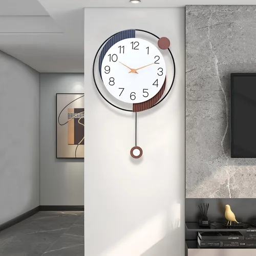 Miniatura 6 de Dankeit Reloj de pared decorativo con péndulo, silencioso, funciona con batería de cuarzo, grande de 13x20 pulgadas para decoración de la sala