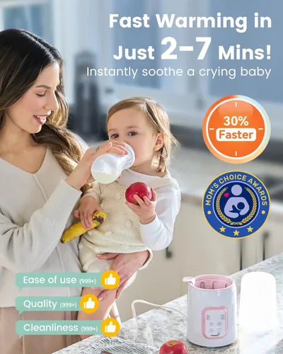 Miniatura 2 de Grownsy Calentador de biberones, calentador rápido de biberones para todos los biberones, calentador de leche para leche materna o fórmula, control