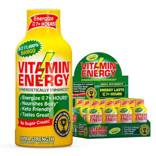 Miniatura 11 de Vitamin Energy Immune+ Extra Strength Energy Shot Army Orange 10 unidades, 260 mg de cafeína natural, vitaminas B, citicolina, té verde, apoyo