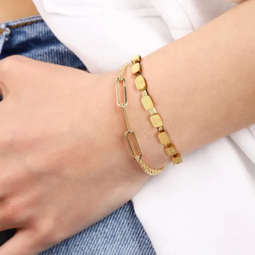 Miniatura 2 de Pulsera delicada de oro para mujer, chapada en oro de 18 quilates, pulsera de cadena de serpiente en espiga para mujer, Acero inoxidable chapado