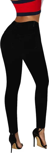 Miniatura 3 de roswear Essentials - Jeans ajustados rasgados de tiro medio para mujer.
