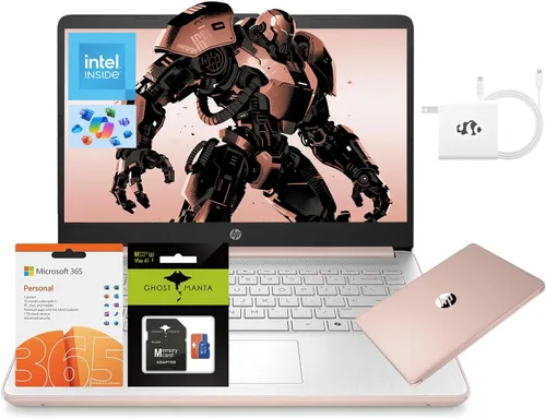 HP Portátil de 14 pulgadas, procesador Intel N150 (Beat i3) 4 GB de RAM 256 GB de almacenamiento (128 GB UFS + tarjeta SD de 128 GB) 1 año Office