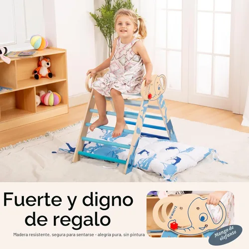 Miniatura 7 de wingyz Juego de triángulos Pikler 8 en 1, plegable, juguetes de escalada para bebés con cojín, arco, rampa y escalera Montessori - Escalador