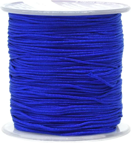 Miniatura 32 de Mandala Crafts Cordón de satén de nailon para la fabricación de joyas, 0.079 in, 55 yardas, cuerdas rojas de nailon, cordón de nudo chino para hacer