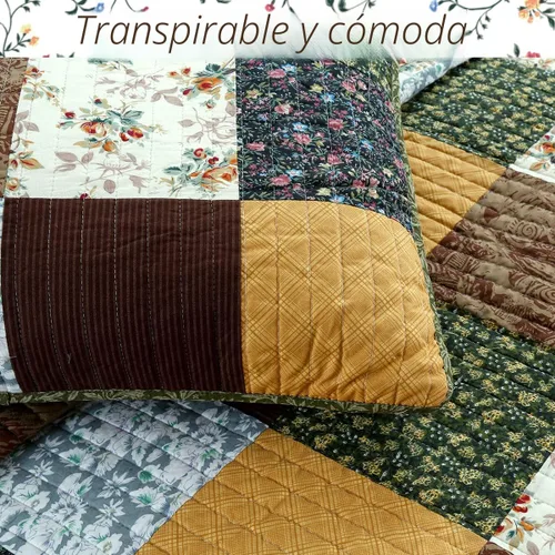 Miniatura 7 de Cozy Line Home Fashions - Juego de ropa de cama reversible de 100% algodón con patchwork real cosido a mano, color mostaza amarilla, estilo granja