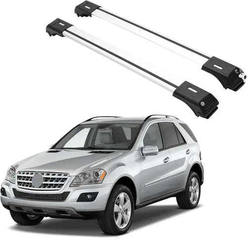 ERKUL Barras Transversales para Techo para Mercedes Benz Clase ML W164 2006-2011 | Barras Transversales de Aluminio con Cerradura Antirrobo para