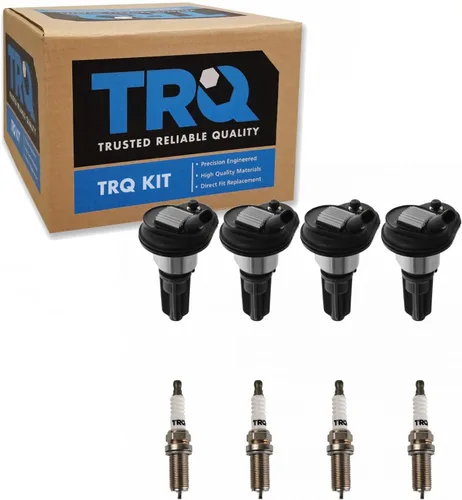 Miniatura 70 de TRQ Kit de bobina de encendido y bujía, 10 piezas de bujías de iridio compatibles con Volkswagen Beetle 2006-2014 Golf 2005-2014 Jetta 2012-2014