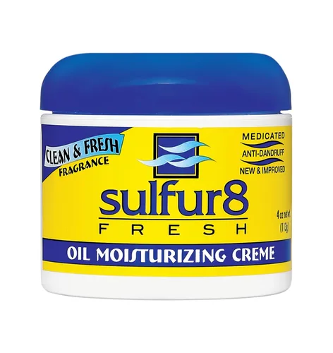 SULFUR8 Crema hidratante anticaspa medicada con aceite fresco, 4 onzas, ayuda a controlar la caspa, hidrata el cuero cabelludo seco, fragancia