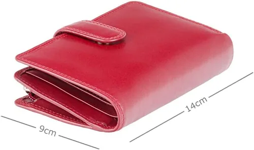 Miniatura 3 de VISCONTI Monza Collection MZ11 - Bolso con dos notas con protección RFID para mujer, Rojo -, Cartera Rfid
