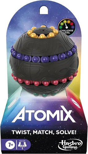 Hasbro Gaming Atomix - Juego para niños, adolescentes y adultos, rompecabezas de bola y juguete para ansiedad, 1 jugador, actividades portátiles de