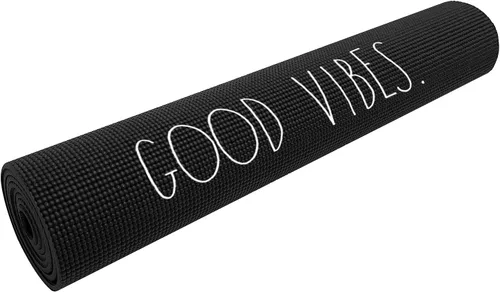 Rae Dunn Tapete de yoga – Tapete de espuma de alta densidad para ejercicio y fitness para entrenamiento o estiramientos – Agarre antideslizante de