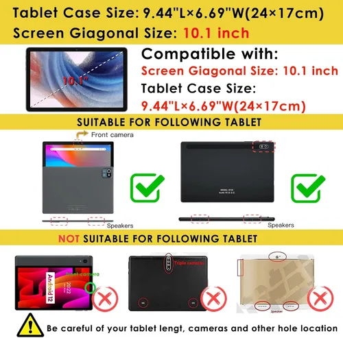 Miniatura 2 de DETUOSI Funda de silicona para Plimpton PlimPad P60 de 10 pulgadas, funda protectora multiángulo para Moderness MB1001 de 10 pulgadas, Hoozo de 10.1