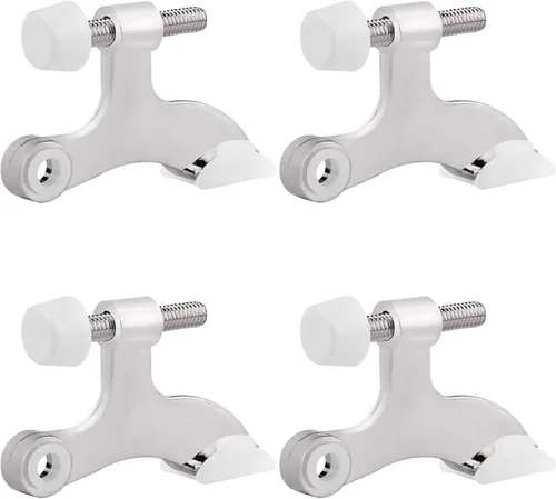 Miniatura 22 de OBTANIM - Paquete de 8 topes de puerta con bisagra de alta resistencia, topes de puerta ajustables de metal con puntas de goma para parachoques