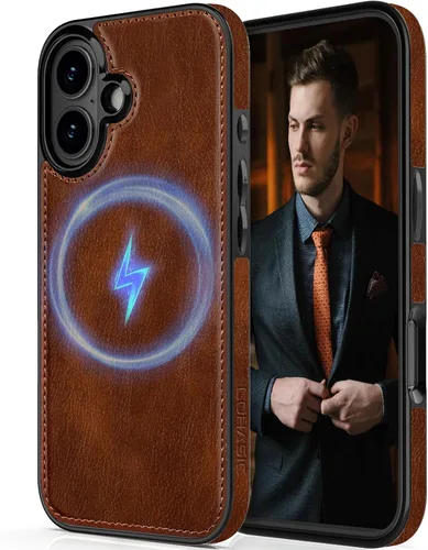 Miniatura 22 de LOHASIC Funda diseñada para iPhone 14 Pro, elegante cubierta trasera magnética de cuero de negocios, a prueba de golpes, compatible con fundas Negro