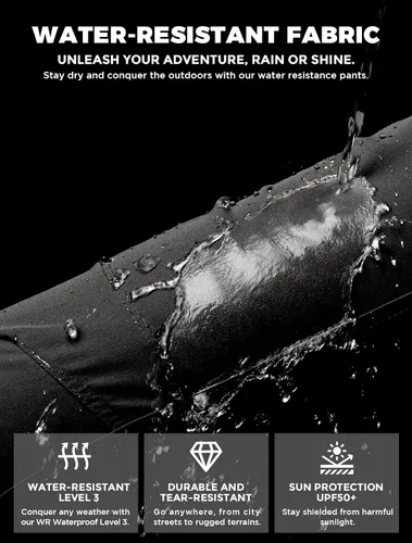 Miniatura 4 de Wespornow Hiking Travel Pants for Men Lightweight Water-Resistant Quick Dry Outdoor Pants for Fishing Camping