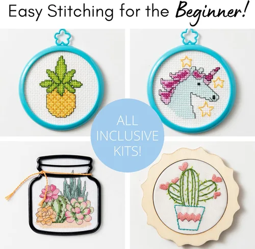 Miniatura 3 de Bucilla 46309E My First Stitch - Kit de punto de cruz, 3 pulgadas, gato