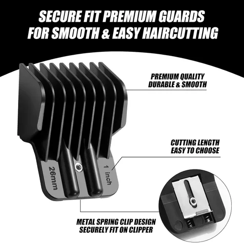 Miniatura 3 de Paquete de 8 protectores de recortadora de alta calidad para recortadora BaBylissPRO Barberology FX787 y FX726, protectores de repuesto con clip