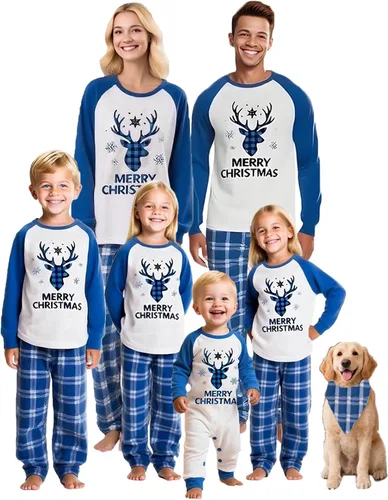 Miniatura 21 de OAKFashion Conjuntos de Pijamas Familiares de Navidad, Pijamas Familiares a Juego de Navidad Ropa de Dormir Pjs