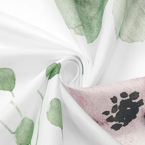 Miniatura 5 de Gibelle Cortina de ducha con diseño floral de acuarela, cortina de ducha de flores verde salvia beige para baño, juego de cortina de ducha moderna