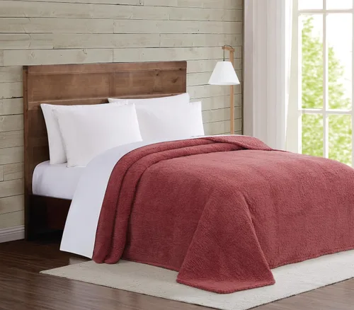 Brooklyn Loom Marshmallow Sherpa Dusty Rose Twin XL Manta 100% microfibra de poliéster, temática casual sólida, ropa de cama para adultos, Rosa