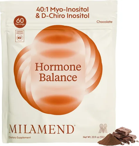 Miniatura 13 de Milamend Equilibrio Hormonal para Mujeres 40:1 Myo-Inositol D-Chiro Inositol Suplemento + CoQ10, ALA y Aminoácidos – Fertilidad, Apoyo Ovarico