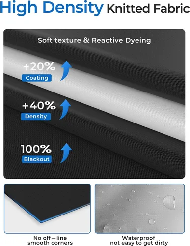 Miniatura 7 de Sumobaby Cortinas opacas para dormitorio, portátiles de 114 x 59 pulgadas, sin taladro, con cintas de mejoradas, cubierta de ventana 100% opacas