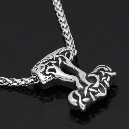 Miniatura 3 de GuoShuang hombres acero inoxidable norse viking Yggdrasil árbol de la vida amuleto colgante collar viking joyería