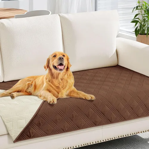 Miniatura 12 de hyha Manta impermeable para perros, manta reversible para cama de mascotas, funda suave para sofá/sillón lavable para perros, fundas impermeables