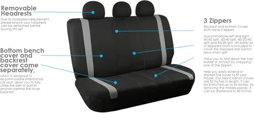 Miniatura 6 de FH Group Tres filas de 7 plazas, fundas de asiento de automóviles modernistas de alta calidad que se adaptan a la mayoría de automóviles, camiones
