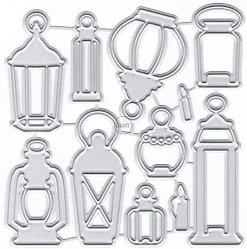 Miniatura 4 de DzIxY Troqueles de corte de metal para lámpara retro para hacer tarjetas, juegos de troqueles de papel para grabar, álbum, plantillas para álbumes 15