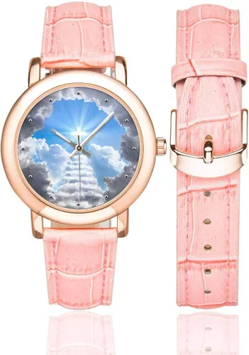 Miniatura 2 de InterestPrint Christian Bible Lettering - Reloj de pulsera para mujer, chapado en oro rosa