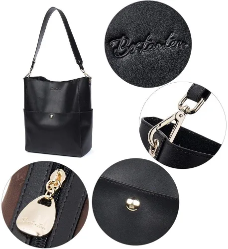 Miniatura 4 de BOSTANTEN - Bolsos de piel para mujer, con cierre RFID, cierre de cremallera, tarjetero para teléfono