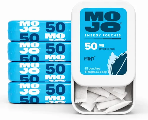 Miniatura 10 de Bolsas de energía MOJO sabor frambuesa azul, 50 mg de cafeína por bolsita, 15 bolsitas, paquete individual