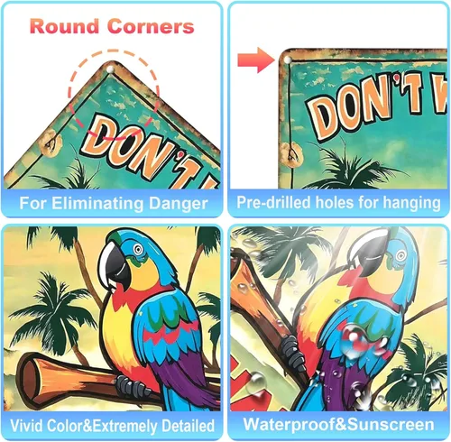 Miniatura 6 de Tiki Bar Decor - Letreros de lata para decoración de bares, patio, porche, patios o decoración de habitación (8 x 12 pulgadas)
