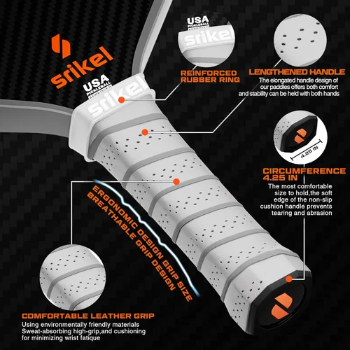 Miniatura 2 de Paletas de pickleball Srikel, pala de pickleball de fibra de carbono Raw T700, núcleo de polímero de poder de 16mm, raquetas profesionales para gran