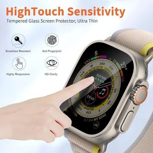 Miniatura 3 de Smiling Paquete de 3 protectores de pantalla compatibles con Apple Watch Ultra 3 (2025)/ Ultra 2/Ultra 49mm y marco de instalación automática