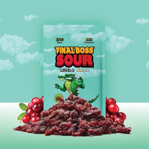 Miniatura 3 de Final Boss - Caramelos ácidos, naturales, de arándanos agrios secos, sin colores artificiales, saludable, bajo en calorías, para niños y adultos