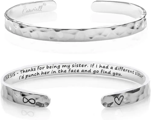 Miniatura 85 de Carviell Pulseras grabadas para mujer, inspiradoras, amistad, amor, mamá, hija, hermana, cristiana, graduación, conmemoración y regalos de boda, más