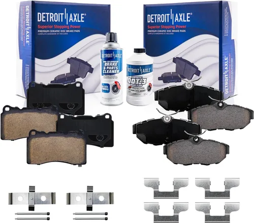 Miniatura 48 de Detroit Axle - Pastillas de Freno Delantero Izquierdo Reemplazo de Pinza de Disco para Dodge Ram 1500 Dakota Mitsubishi Raider - Juego de 3 piezas