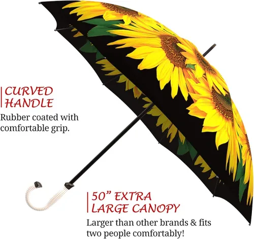 Miniatura 3 de LA BELLA UMBRELLA - Paraguas de diseño de girasol único en elegante caja de regalo - AutomáticoManualStick, Stick), STI-028