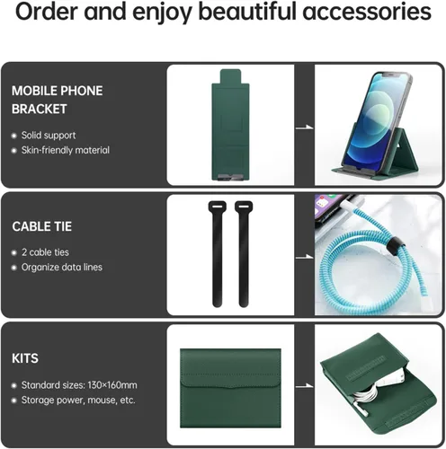 Miniatura 5 de IVY Fundas portátiles para portátiles de 13 y 14 pulgadas con bolso Soporte para computadora portátil Soporte para teléfono Bolsa de almacenamiento