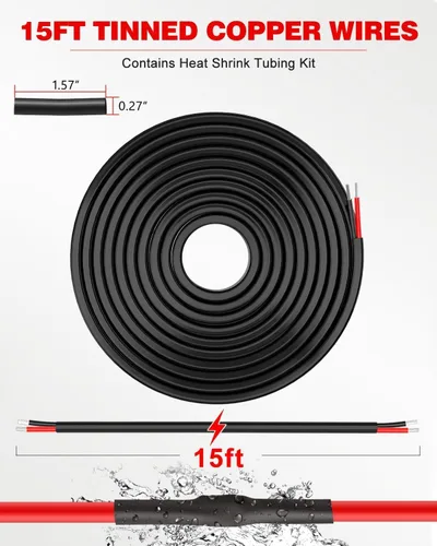 Miniatura 5 de NAOEVO Cable eléctrico de calibre 10, 2 conductores, cable de PVC trenzado de 10 AWG, bajo voltaje de 12 V/cobre estañado/cable flexible