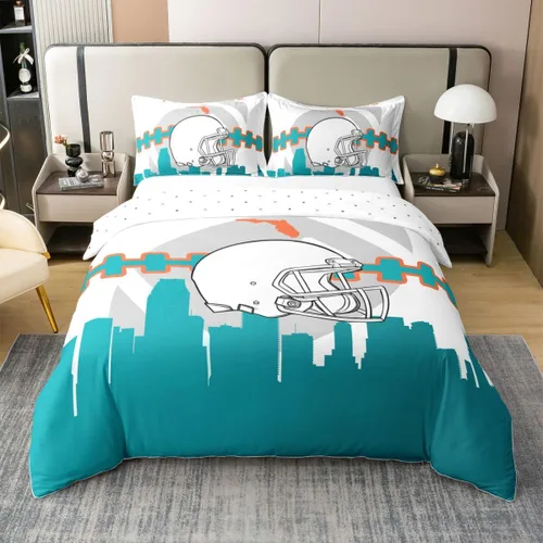 Miniatura 21 de Erosebridal Juego de funda de edredón de fútbol 100% algodón, para niños y niñas, funda de edredón, juegos de cama de rugby con 1 funda de almohada