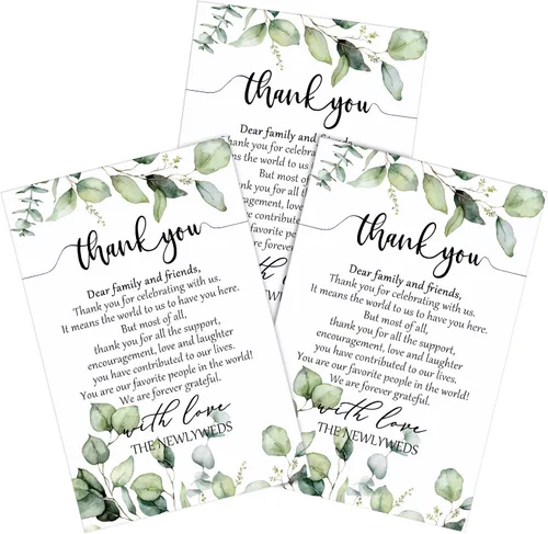 Miniatura 9 de Chinco 100 tarjetas de agradecimiento de boda, diseño de lugar de agradecimiento, para boda, 4 x 6 pulgadas, para fiesta, recepción, ensayo, cena